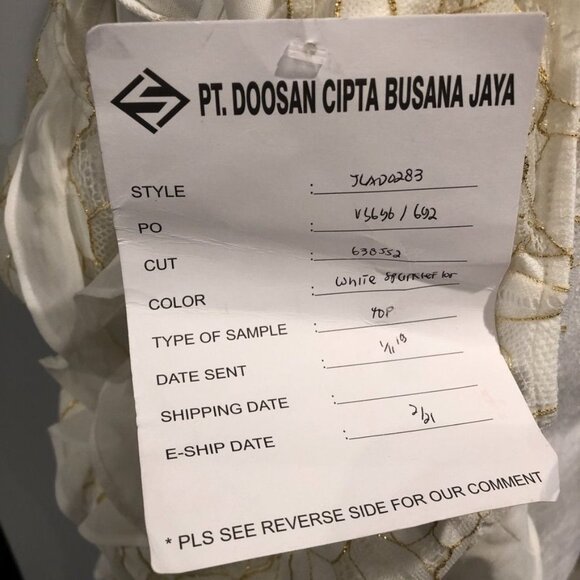 Lapis and Lillies Lace Sleeveless Dress Size 10 Ruffles White Gold Glitter Women - Picture 3 of 4